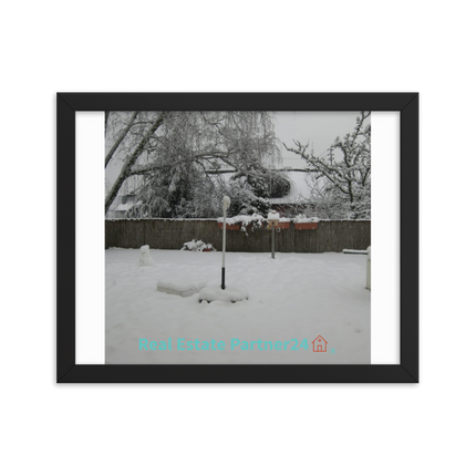 Winter Wonderland Framed photo paper poster with realestatepartner24 with house Logo