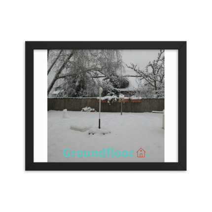 Winter Wonderland Framed photo paper poster with Groundfloor with House Logo