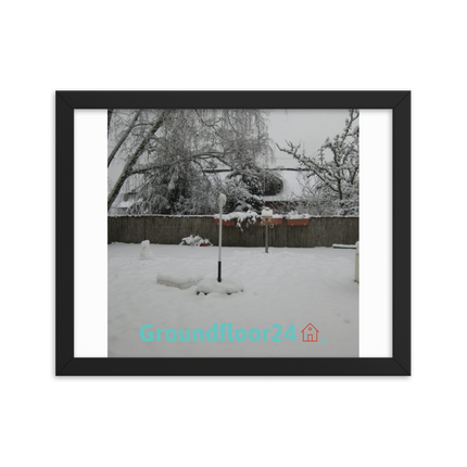Winter Wonderland Framed photo paper poster with Groundfloor24 with House Logo