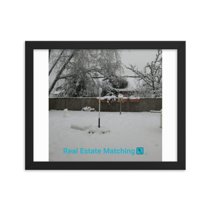 Winter Wonderland Framed photo paper poster with realestatematching with key Logo