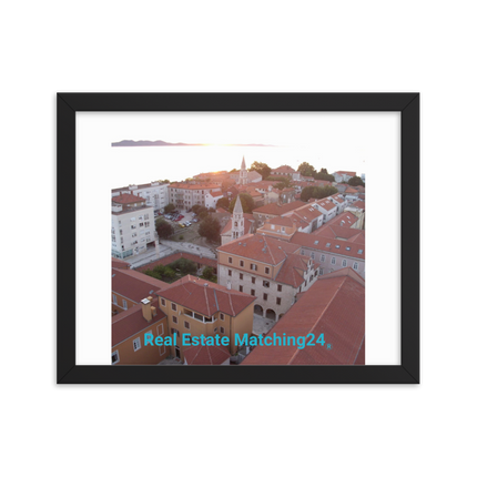 Roof Sunset View Framed photo paper poster with realestatematching24 without key Logo