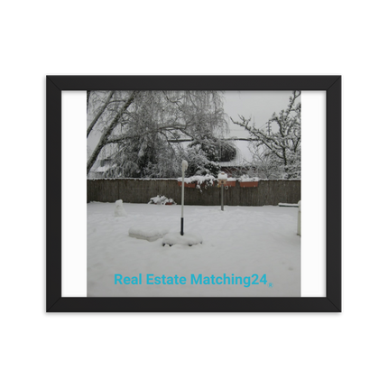Winter Wonderland Framed photo paper poster with realestatematching24 without key Logo