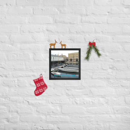 Boat on Water Framed photo paper poster with realestatematching with key Logo
