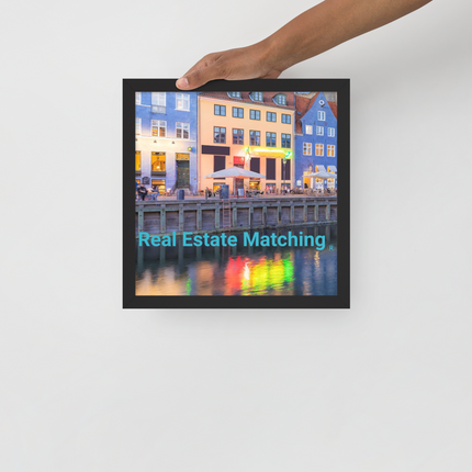 Nyhavn Framed photo paper poster with Real Estate Matching Logo