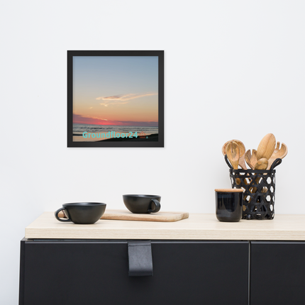 Sunset Sinari Framed photo paper poster with Groundfloor24 Logo
