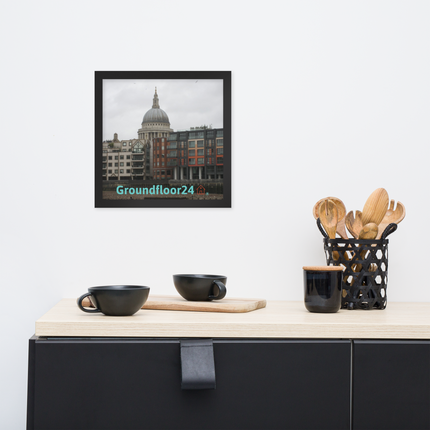St. Paul's Cathedral Framed photo paper poster with Groundfloor24 Logo