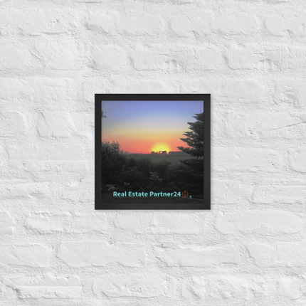 Beautiful Sunset Sinari Framed photo paper poster with realestatepartner24 with house Logo