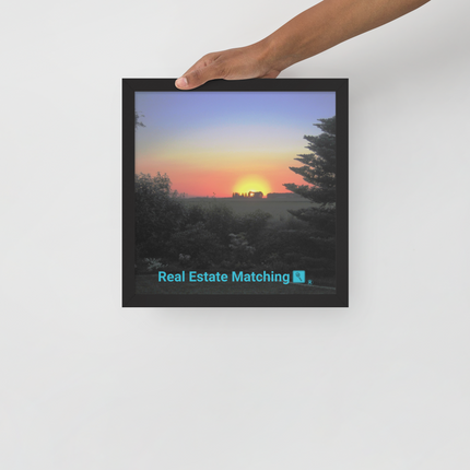 Beautiful Sunset Sinari Framed photo paper poster with realestatematching with key Logo
