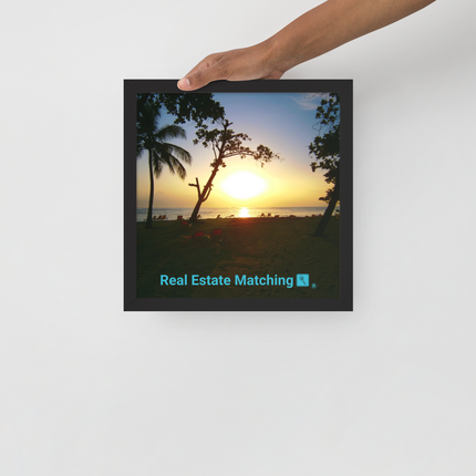 Beautiful Sea View Framed photo paper poster with realestatematching with key Logo