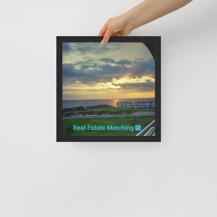 Natural View Framed photo paper poster with realestatematching with key Logo
