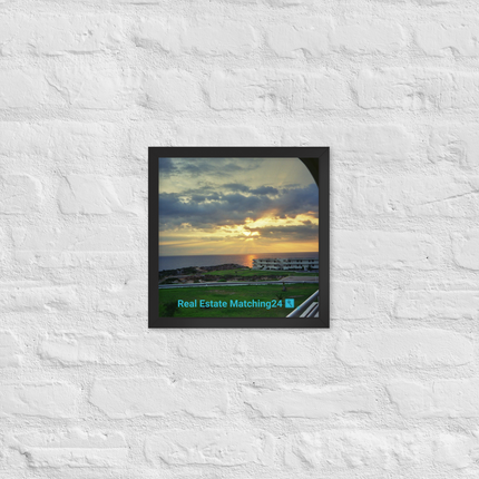 Natural View Framed photo paper poster with realestatematching24 with key Logo