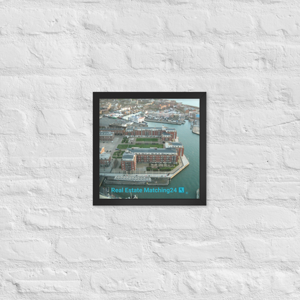 Nice City Framed photo paper poster with realestatematching24 with key Logo