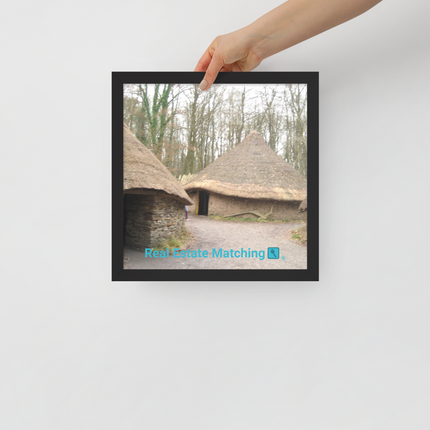 Village Charm Framed photo paper poster with realestatematching with key Logo