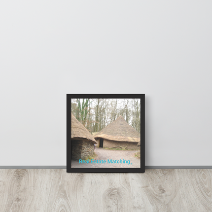 Village Charm Framed photo paper poster with realestatematching without key Logo