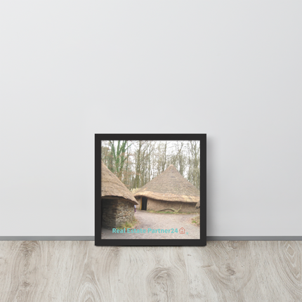 Village Charm Framed photo paper poster with realestatepartner24 with house Logo