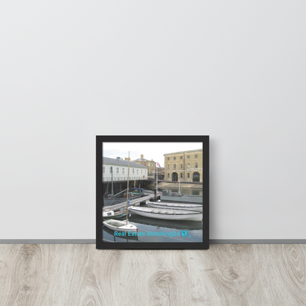 Boat on Water Framed photo paper poster with realestatematching24 with key Logo