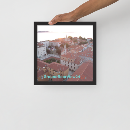 Roof Sunset View Framed photo paper poster with groundfloorview24 with House Logo
