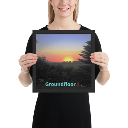 Beautiful Sunset Sinari Framed photo paper poster with Groundfloor with House Logo