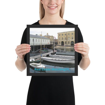 Boat on Water Framed photo paper poster with realestatematching24 without key Logo