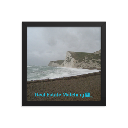 Waves and Sand Framed photo paper poster with realestatematching with key Logo