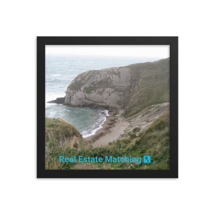 Sea & Hills Framed photo paper poster with realestatematching with key Logo