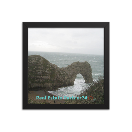 Coastal Escape Framed photo paper poster with realestatepartner24 with house Logo