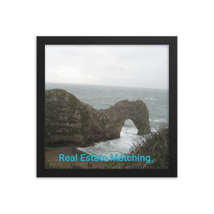 Coastal Escape Framed photo paper poster with realestatematching without key Logo