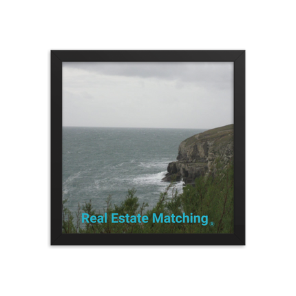 Seaside Serenity Framed photo paper poster with realestatematching without key Logo
