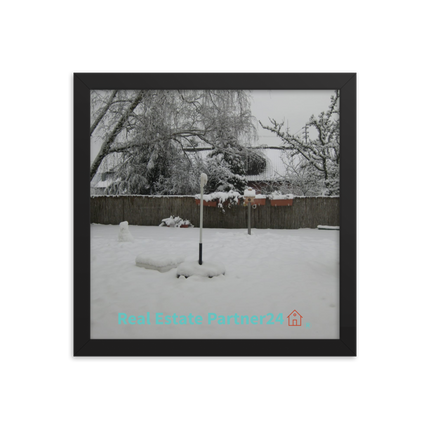 Winter Wonderland Framed photo paper poster with realestatepartner24 with house Logo