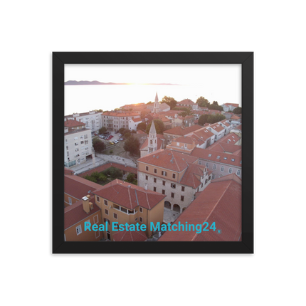 Roof Sunset View Framed photo paper poster with realestatematching24 without key Logo