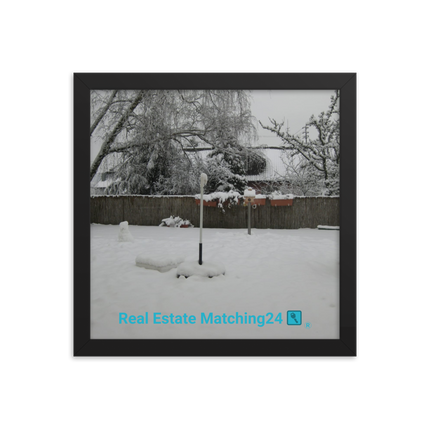 Winter Wonderland Framed photo paper poster with realestatematching24 with key Logo