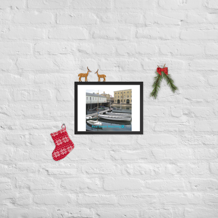Boat on Water Framed photo paper poster with realestatematching with key Logo