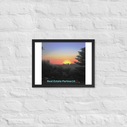 Beautiful Sunset Sinari Framed photo paper poster with realestatepartner24 with house Logo