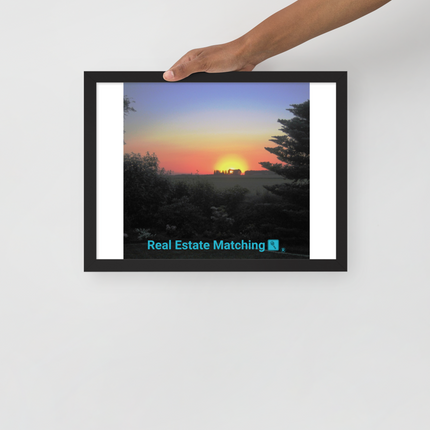 Beautiful Sunset Sinari Framed photo paper poster with realestatematching with key Logo
