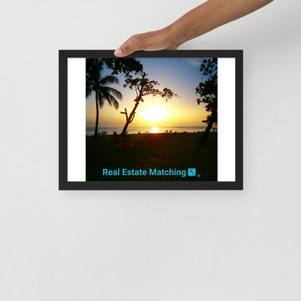 Beautiful Sea View Framed photo paper poster with realestatematching with key Logo