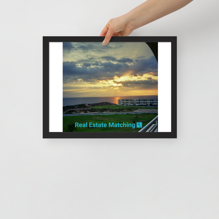Natural View Framed photo paper poster with realestatematching with key Logo