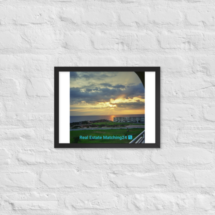 Natural View Framed photo paper poster with realestatematching24 with key Logo