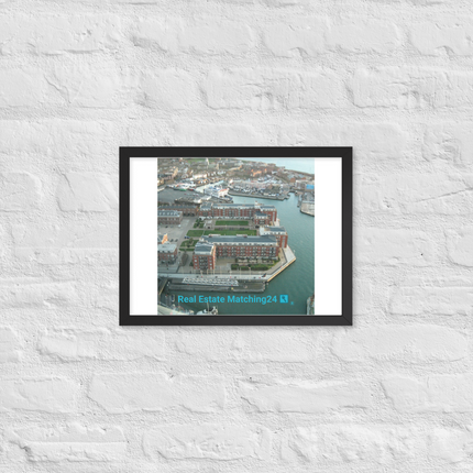Nice City Framed photo paper poster with realestatematching24 with key Logo