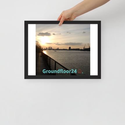 Awesome River View Framed photo paper poster with Groundfloor24 with House Logo
