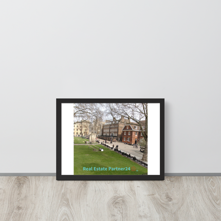 Beautiful Park Framed photo paper poster with realestatepartner24 with house Logo