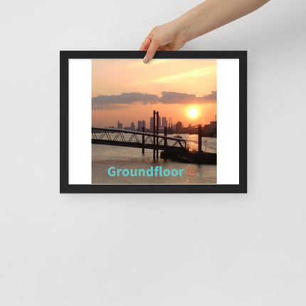 Evening Glow Framed photo paper poster with Groundfloor with House Logo