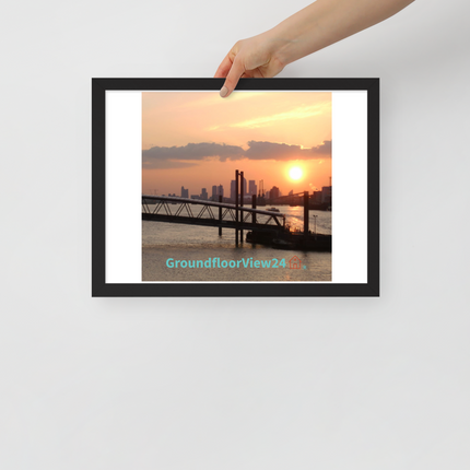 Evening Glow Framed photo paper poster with realestatematching with key Logo