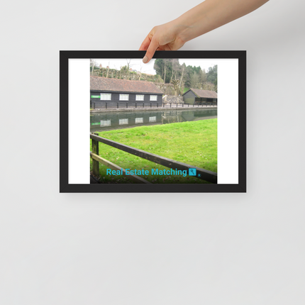 Lakeside Serenity Framed photo paper poster with realestatematching with key Logo