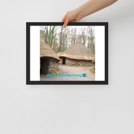 Village Charm Framed photo paper poster with realestatematching with key Logo