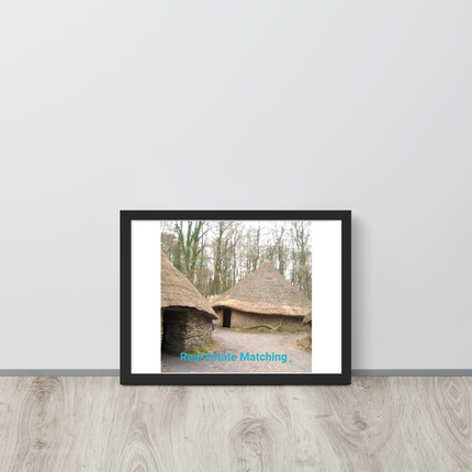 Village Charm Framed photo paper poster with realestatematching without key Logo