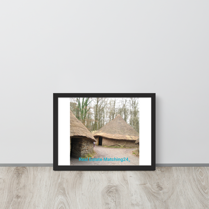 Village Charm Framed photo paper poster with realestatematching24 without key Logo