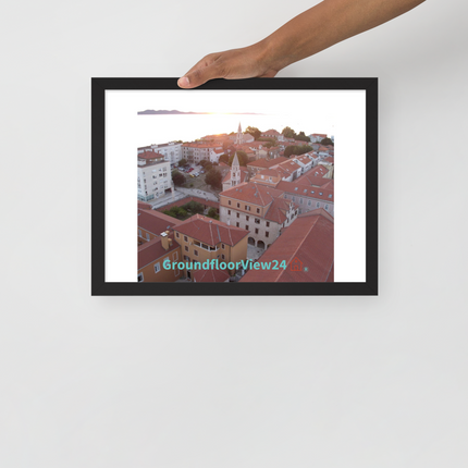 Roof Sunset View Framed photo paper poster with groundfloorview24 with House Logo