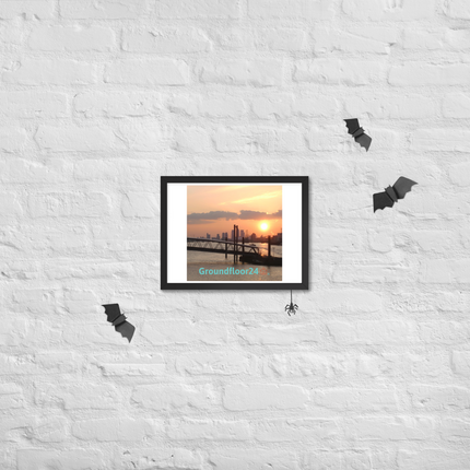 Evening Glow Framed photo paper poster with Groundfloor24 with House Logo