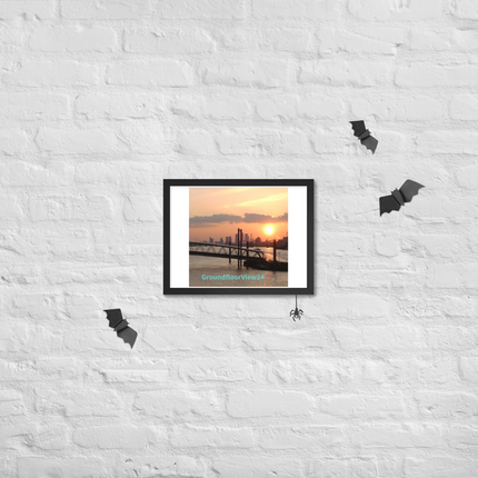 Evening Glow Framed photo paper poster with GroundfloorView24 with House Logo