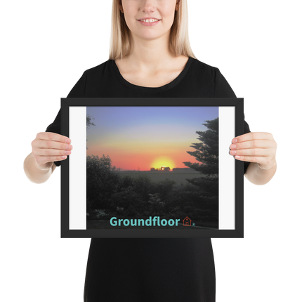 Beautiful Sunset Sinari Framed photo paper poster with Groundfloor with House Logo